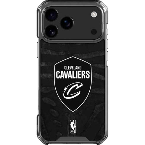 NBA Cleveland Cavaliers Black Animal Print iPhone 18 Pro Max Clear Case