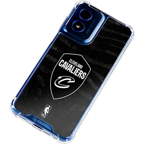 NBA Cleveland Cavaliers Black Animal Print Moto G Play 4G (2024) Clear Case