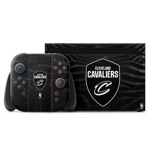 NBA Cleveland Cavaliers Black Animal Print Nintendo Switch 2 (2025) with Joy-Con Skin
