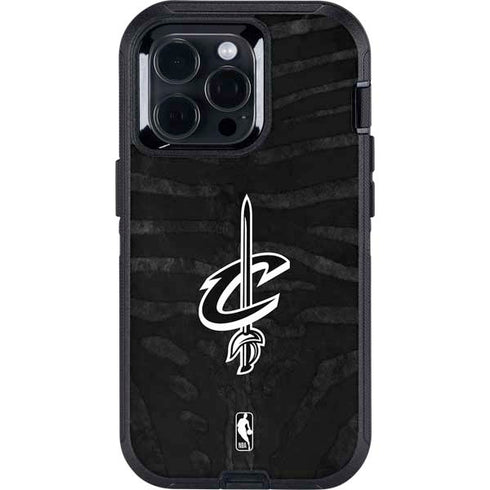 NBA Cleveland Cavaliers Black Animal Print Otterbox Defender iPhone Skin