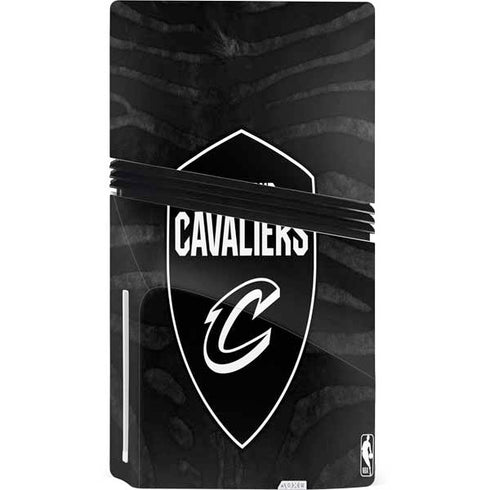 NBA Cleveland Cavaliers Black Animal Print PS5 Pro Disk Console Skin