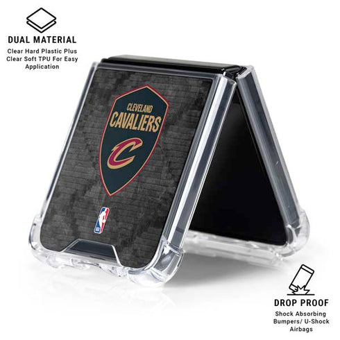 NBA Cleveland Cavaliers Dark Rust Galaxy Z Flip7 Clear Case