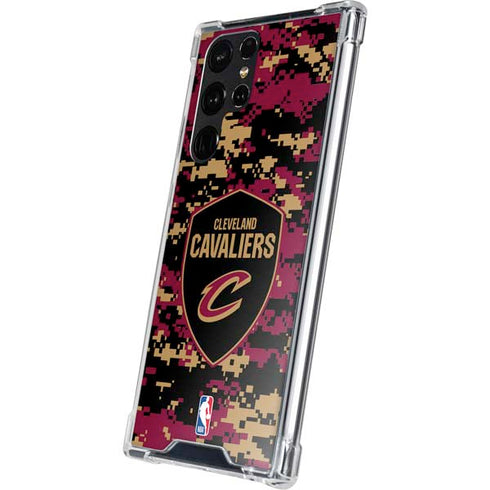 NBA Cleveland Cavaliers Digi Camo Galaxy S23 Ultra Clear Case