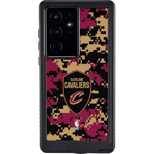 NBA Cleveland Cavaliers Digi Camo Galaxy S24 Ultra Waterproof Case