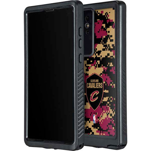 NBA Cleveland Cavaliers Digi Camo Galaxy S24 Ultra Waterproof Case