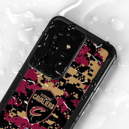 NBA Cleveland Cavaliers Digi Camo Galaxy S24 Ultra Waterproof Case