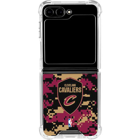 NBA Cleveland Cavaliers Digi Camo Galaxy Z Flip6 Clear Case