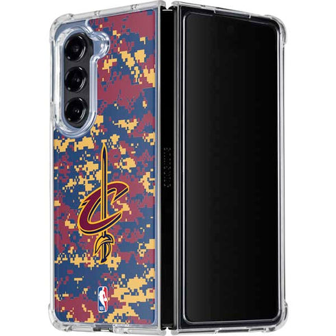 NBA Cleveland Cavaliers Digi Camo Galaxy Z Fold5 5G Clear Case