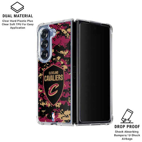 NBA Cleveland Cavaliers Digi Camo Galaxy Z Fold6 Clear Case