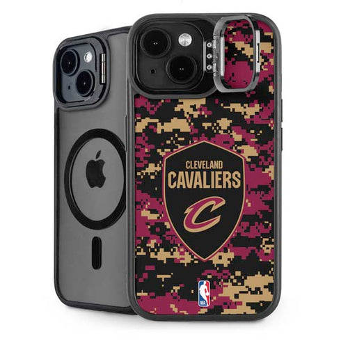 NBA Cleveland Cavaliers Digi Camo iPhone 14 Plus Kickstand Case