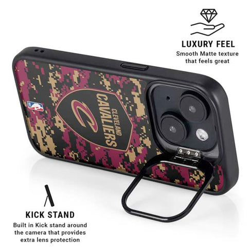 NBA Cleveland Cavaliers Digi Camo iPhone 14 Plus Kickstand Case