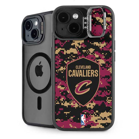 NBA Cleveland Cavaliers Digi Camo iPhone 15 Plus Kickstand Case