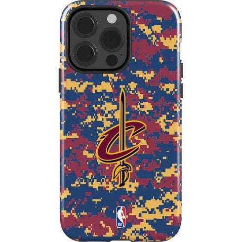 NBA Cleveland Cavaliers Digi Camo iPhone 15 Pro Impact Case