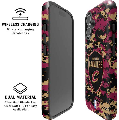 NBA Cleveland Cavaliers Digi Camo iPhone 16 Magsafe Impact Case