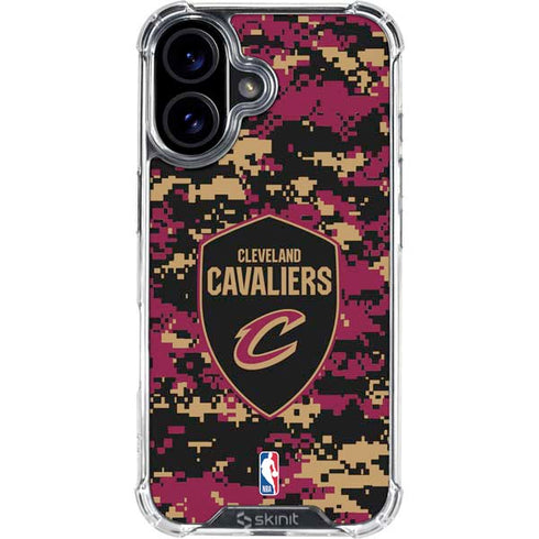NBA Cleveland Cavaliers Digi Camo iPhone 16 Plus Clear Case