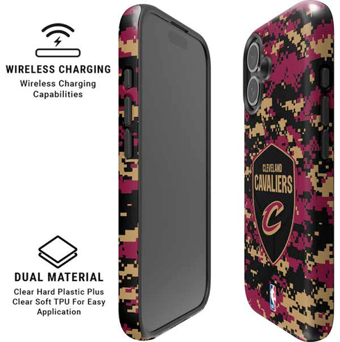 NBA Cleveland Cavaliers Digi Camo iPhone 16 Plus Magsafe Impact Case