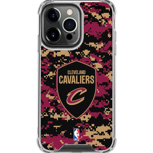 NBA Cleveland Cavaliers Digi Camo iPhone 16 Pro Max Clear Case