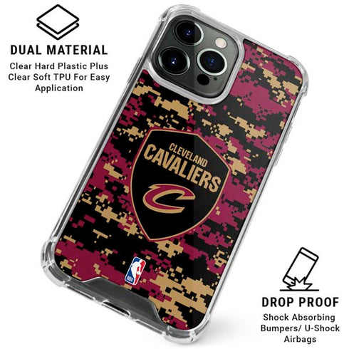NBA Cleveland Cavaliers Digi Camo iPhone 16 Pro Max Clear Case