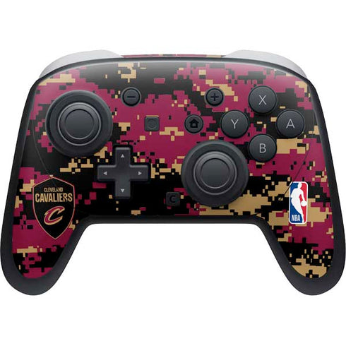 NBA Cleveland Cavaliers Digi Camo Nintendo Switch 2 (2025) Pro Controller Skin