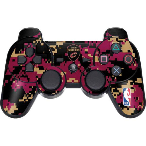 NBA Cleveland Cavaliers Digi Camo PS3 Dual Shock wireless controller Skin