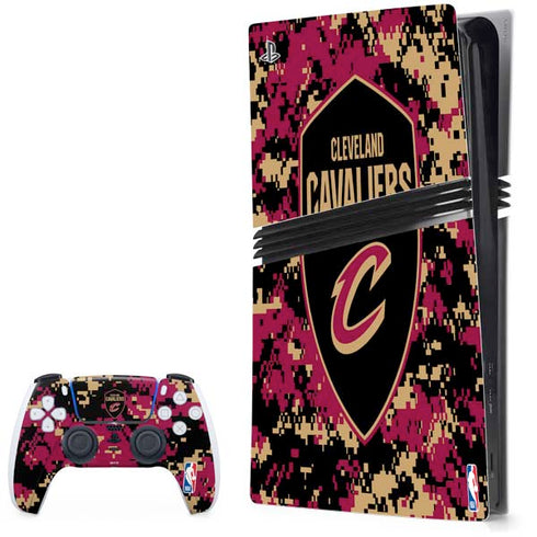 NBA Cleveland Cavaliers Digi Camo PS5 Pro Bundle Skin