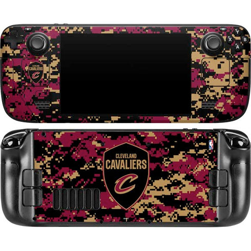 NBA Cleveland Cavaliers Digi Camo Steam Deck Handheld Gaming Computer OLED Skin