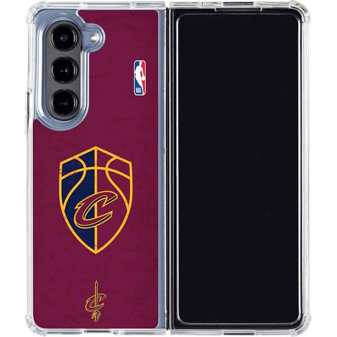 NBA Cleveland Cavaliers Distressed Galaxy Z Fold5 5G Clear Case