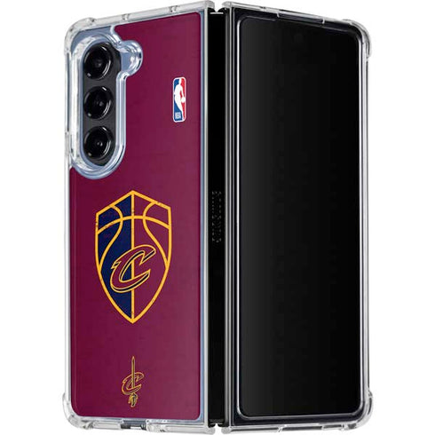 NBA Cleveland Cavaliers Distressed Galaxy Z Fold5 5G Clear Case