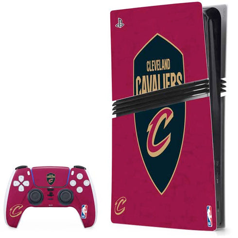 NBA Cleveland Cavaliers Distressed PS5 Pro Bundle Skin