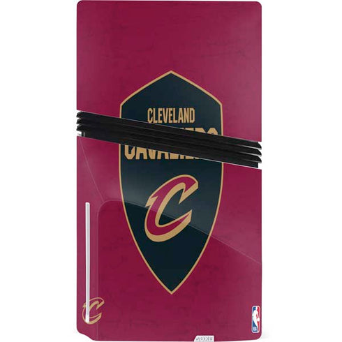 NBA Cleveland Cavaliers Distressed PS5 Pro Disk Bundle Skin