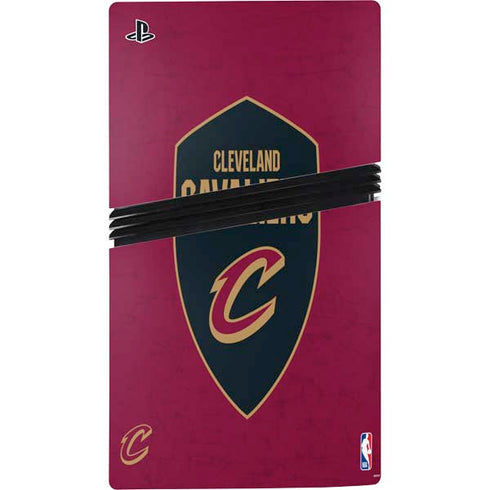 NBA Cleveland Cavaliers Distressed PS5 Pro Disk Console Skin