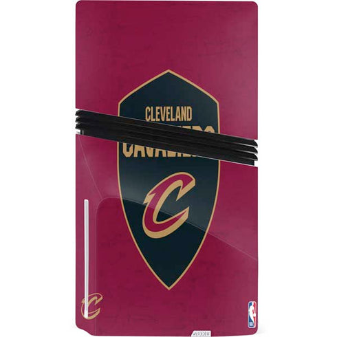NBA Cleveland Cavaliers Distressed PS5 Pro Disk Console Skin