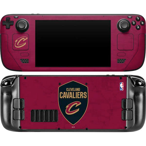 NBA Cleveland Cavaliers Distressed Steam Deck Handheld Gaming Computer Skin