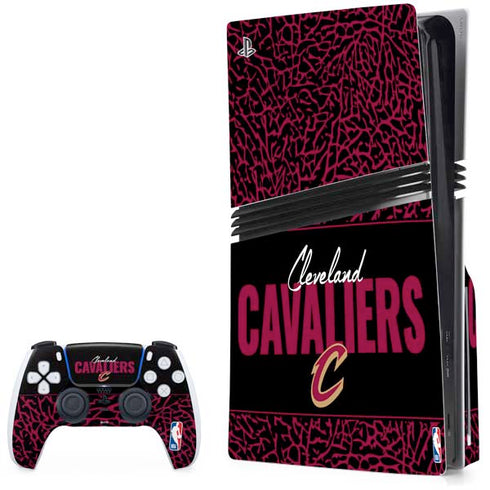 NBA Cleveland Cavaliers Elephant Print PS5 Pro Disk Bundle Skin