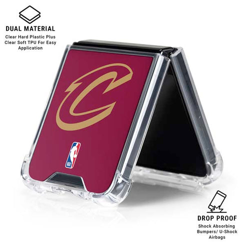 NBA Cleveland Cavaliers Large Logo Galaxy Z Flip7 Clear Case