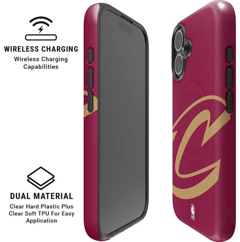 NBA Cleveland Cavaliers Large Logo iPhone 16 Plus Magsafe Impact Case