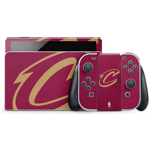 NBA Cleveland Cavaliers Large Logo Nintendo Switch OLED (2021) Skin