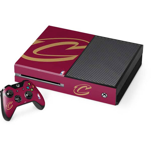 NBA Cleveland Cavaliers Large Logo Xbox One Console and Controller Bundle Skin