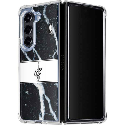 NBA Cleveland Cavaliers Marble Galaxy Z Fold5 5G Clear Case