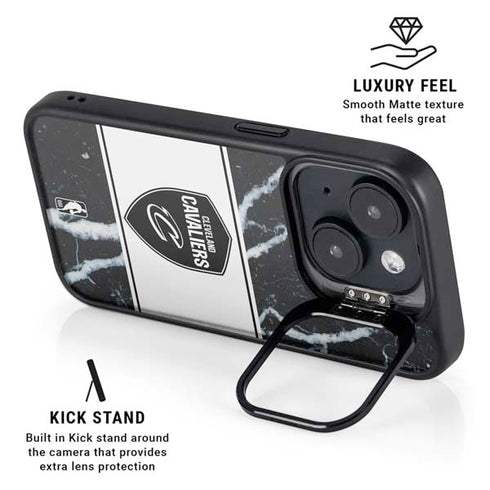 NBA Cleveland Cavaliers Marble iPhone 15 Plus Kickstand Case