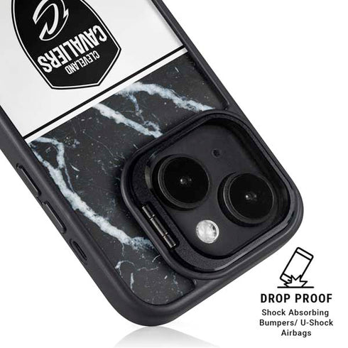 NBA Cleveland Cavaliers Marble iPhone 15 Plus Kickstand Case