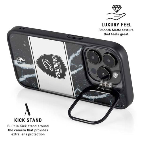 NBA Cleveland Cavaliers Marble iPhone 15 Pro Max Kickstand Case