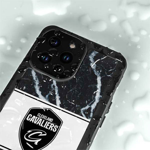 NBA Cleveland Cavaliers Marble iPhone 15 Pro Waterproof Case