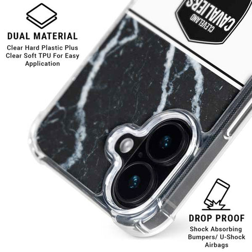 NBA Cleveland Cavaliers Marble iPhone 16 Plus Clear Case
