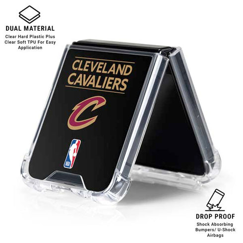 NBA Cleveland Cavaliers Standard - Blue Galaxy Z Flip6 Clear Case