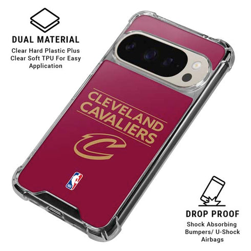 NBA Cleveland Cavaliers Standard - Maroon Pixel 9/9 Pro Clear Case