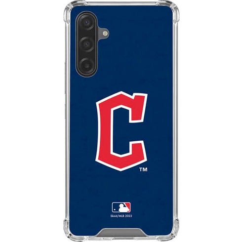 MLB Cleveland Guardians - Solid Distressed Galaxy A17 Clear Case