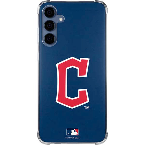 MLB Cleveland Guardians - Solid Distressed Galaxy A35 5G Clear Case