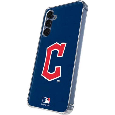 MLB Cleveland Guardians - Solid Distressed Galaxy A35 5G Clear Case