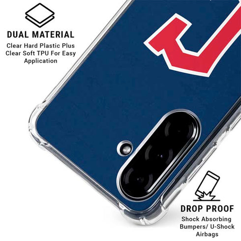 MLB Cleveland Guardians - Solid Distressed Galaxy A36 5G Clear Case